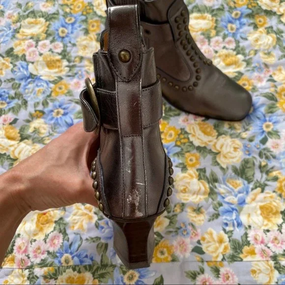 Coach Chelsea Heeled Boot Metallic Smog Size 5.5 - Picture 10 of 13